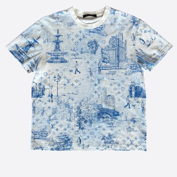 Louis Vuitton Other - Louis Vuitton White & Blue Monogram Pique T-Shirt